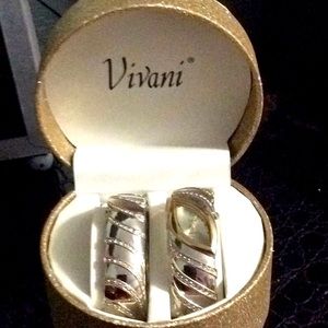 Vtg Cuff Vivani bracelet and watch.  Gold/silver.